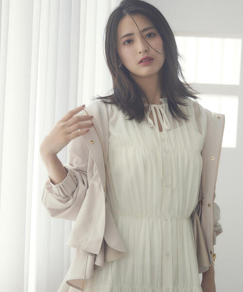PROPORTION BODY DRESSING(プロポーションボディドレッシング)の「シアーシャーリングワンピース / 1215140307(ワンピース・レディース・ホワイト系その他/カーキ/ネイビー・SMALL/MEDIUM)」の10枚目の写真