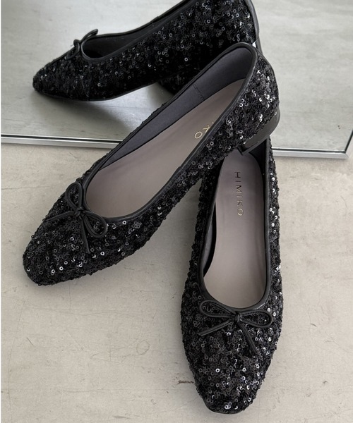 HIMIKO（ヒミコ）の「【HIMIKO】【ZOZOTOWN限定デザイン】スクエアトゥスパンコールバレエシューズ/650101（バレエシューズ・レディース・ブラック/グレー/ピンク・21.5cm/22.0cm/22.5cm/23.0cm/23.5cm/24.0cm/24.5cm/25.0cm/25.5cm/26.0cm/26.5cm）」の18枚目の写真