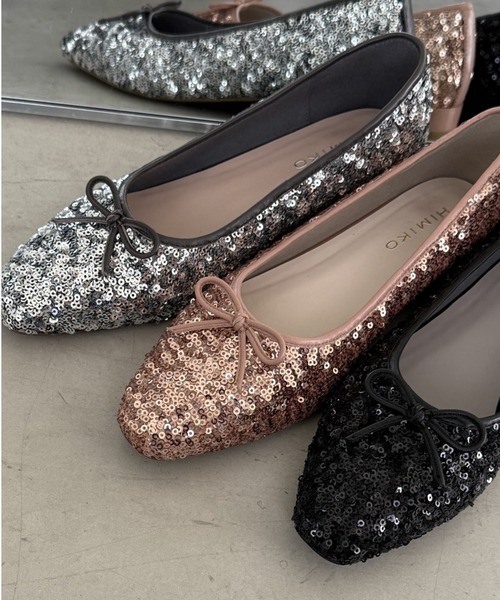 HIMIKO（ヒミコ）の「【HIMIKO】【ZOZOTOWN限定デザイン】スクエアトゥスパンコールバレエシューズ/650101（バレエシューズ・レディース・ブラック/グレー/ピンク・21.5cm/22.0cm/22.5cm/23.0cm/23.5cm/24.0cm/24.5cm/25.0cm/25.5cm/26.0cm/26.5cm）」の19枚目の写真