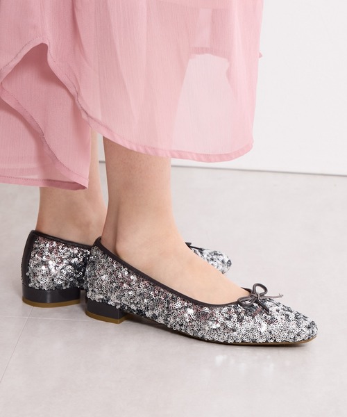 HIMIKO（ヒミコ）の「【HIMIKO】【ZOZOTOWN限定デザイン】スクエアトゥスパンコールバレエシューズ/650101（バレエシューズ・レディース・ブラック/グレー/ピンク・21.5cm/22.0cm/22.5cm/23.0cm/23.5cm/24.0cm/24.5cm/25.0cm/25.5cm/26.0cm/26.5cm）」の14枚目の写真
