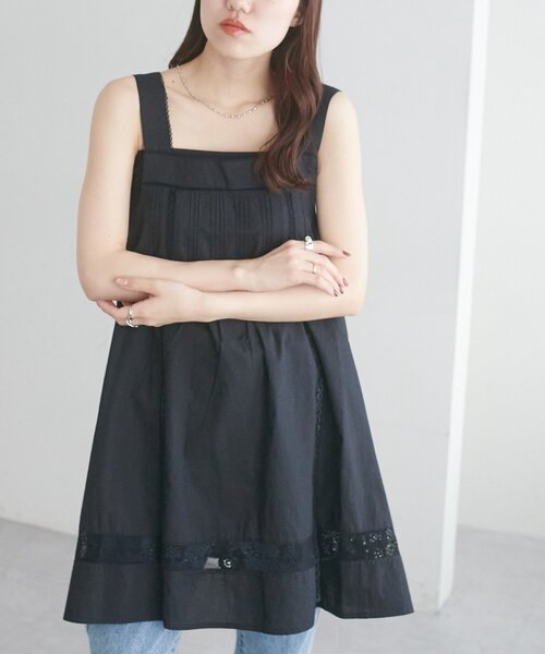 セール】【umm.】WEB限定レース使いノースリチュニック(チュニック セール】【umm.】WEB限定レース使いノースリチュニック(チュニック