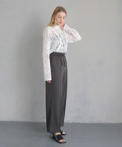 パンツ awgjmpa JACQUARD FRINGE STRIPE WIDE PANTS(M Black): S'YTE｜THE SHOP