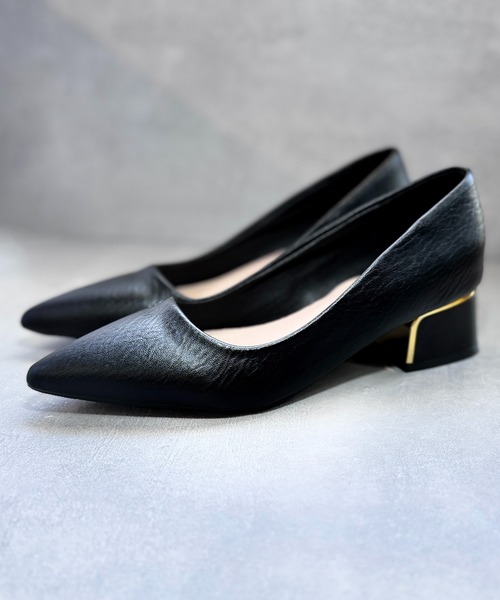 CALIFORNIA OUTFITTERS（カリフォルニア アウトフィッターズ）の「3-2A79 パンプス 太 4cmヒール ブラック ゴールドライン（パンプス・レディース・ブラック・40/38/39/35/36/37）」の16枚目の写真