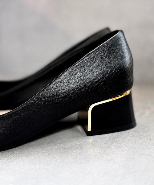 CALIFORNIA OUTFITTERS（カリフォルニア アウトフィッターズ）の「3-2A79 パンプス 太 4cmヒール ブラック ゴールドライン（パンプス・レディース・ブラック・40/38/39/35/36/37）」の18枚目の写真
