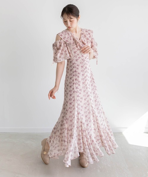 RANDA（ランダ）の「プリーツフリル2WAYシフォンワンピース