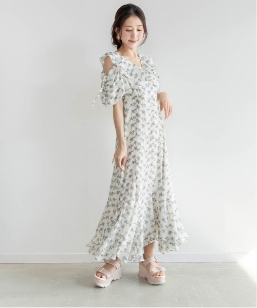 RANDA（ランダ）の「2WAYスリーブフラワーシフォンワンピース（ワンピース・レディース・ホワイト/ピンク/ブラック・1/0）」の18枚目の写真