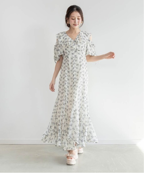 RANDA（ランダ）の「2WAYスリーブフラワーシフォンワンピース（ワンピース・レディース・ホワイト/ピンク/ブラック・1/0）」の19枚目の写真