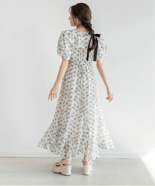 RANDA（ランダ）の「2WAYスリーブフラワーシフォンワンピース（ワンピース・レディース・ホワイト/ピンク/ブラック・1/0）」の20枚目の写真