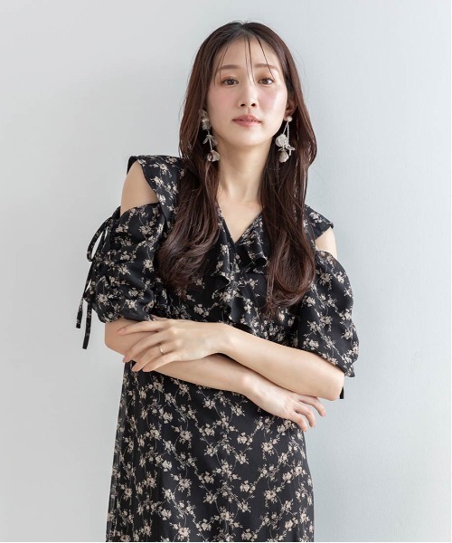 RANDA（ランダ）の「2WAYスリーブフラワーシフォンワンピース（ワンピース・レディース・ホワイト/ピンク/ブラック・1/0）」の21枚目の写真