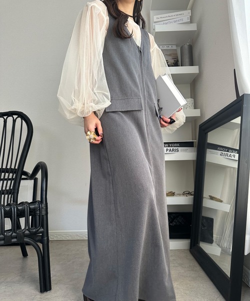 deux amour（ドゥーザムール）の「前後２WAYZIPジャンスカ（ジャンパースカート・レディース・ブラック/グレー・FREE）」の16枚目の写真