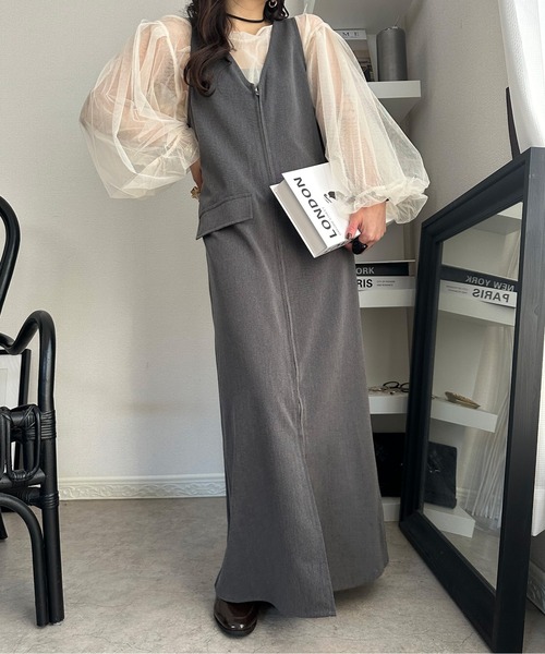 deux amour（ドゥーザムール）の「前後２WAYZIPジャンスカ（ジャンパースカート・レディース・ブラック/グレー・FREE）」の19枚目の写真