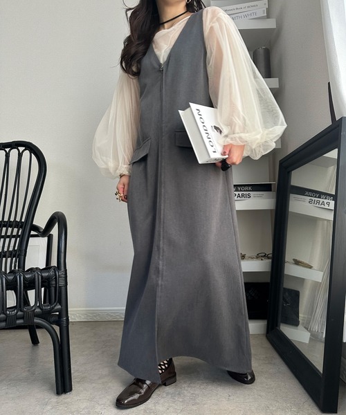 deux amour（ドゥーザムール）の「前後２WAYZIPジャンスカ（ジャンパースカート・レディース・ブラック/グレー・FREE）」の20枚目の写真