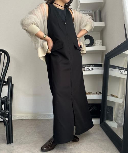 deux amour（ドゥーザムール）の「前後２WAYZIPジャンスカ（ジャンパースカート・レディース・ブラック/グレー・FREE）」の6枚目の写真