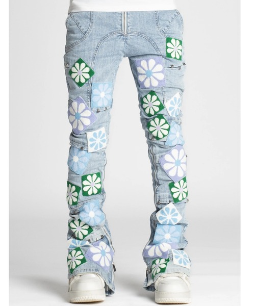 L.H.P（エルエイチピー）の「GUAPI/グアピ/Aqua Blue Flowers Denim