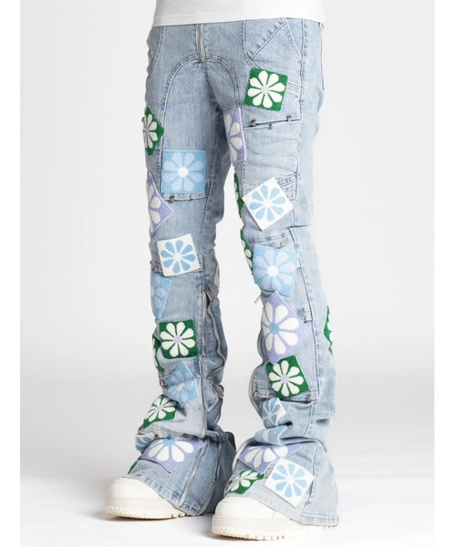 GUAPI グアピ スリムフィットデニムKSUBI PURPLE AMIRI GUAPI スター 星 スリムフィットジーンズ サイドロゴ (GUAPI