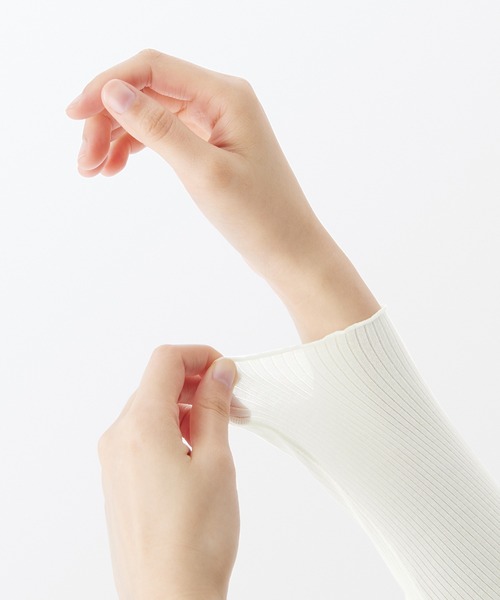 セール】婦人 シルク混シアークルーネック長袖Tシャツ（インナー