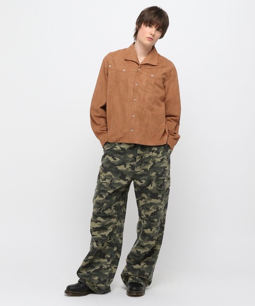 LAND MUSEUM（ランドミュージアム）の「LAND MUSEUM／ウェスタンパールシャツ（シャツ/ブラウス・メンズ・キャメル/ブルー・FREE）」の8枚目の写真