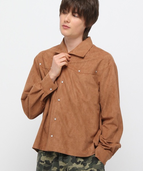 LAND MUSEUM（ランドミュージアム）の「LAND MUSEUM／ウェスタンパールシャツ（シャツ/ブラウス・メンズ・キャメル/ブルー・FREE）」の11枚目の写真