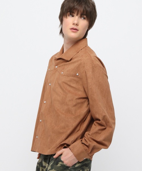 LAND MUSEUM（ランドミュージアム）の「LAND MUSEUM／ウェスタンパールシャツ（シャツ/ブラウス・メンズ・キャメル/ブルー・FREE）」の12枚目の写真