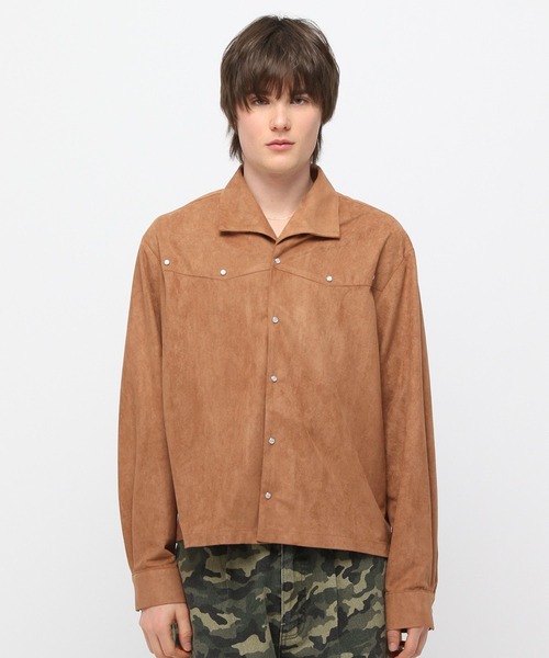 LAND MUSEUM（ランドミュージアム）の「LAND MUSEUM／ウェスタンパールシャツ（シャツ/ブラウス・メンズ・キャメル/ブルー・FREE）」の16枚目の写真
