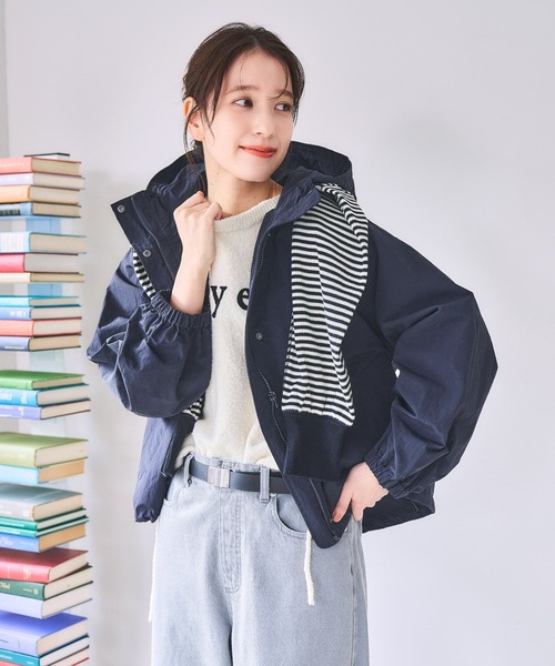 studio CLIP（スタディオクリップ）の「【撥水加工】ドルマンスリーブマウンテンパーカー（マウンテンパーカー・レディース・アイボリー/クリーム/ベージュ/ネイビー・FREE）」の4枚目の写真