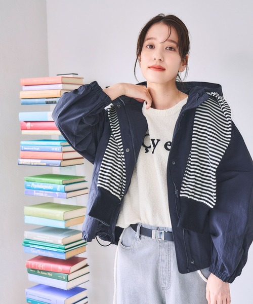 studio CLIP（スタディオクリップ）の「【撥水加工】ドルマンスリーブマウンテンパーカー（マウンテンパーカー・レディース・アイボリー/クリーム/ベージュ/ネイビー・FREE）」の5枚目の写真