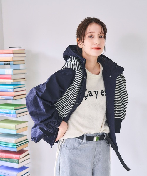 studio CLIP（スタディオクリップ）の「【撥水加工】ドルマンスリーブマウンテンパーカー（マウンテンパーカー・レディース・アイボリー/クリーム/ベージュ/ネイビー・FREE）」の8枚目の写真