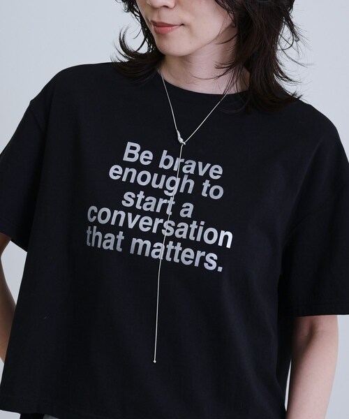 GALLEST(ギャレスト)の「【再入荷】ボックスシルエットロゴTシャツ(Tシャツ/カットソー・レディース・ホワイト/ブラック/ライトグレー/ダークブラウン・38)」の3枚目の写真