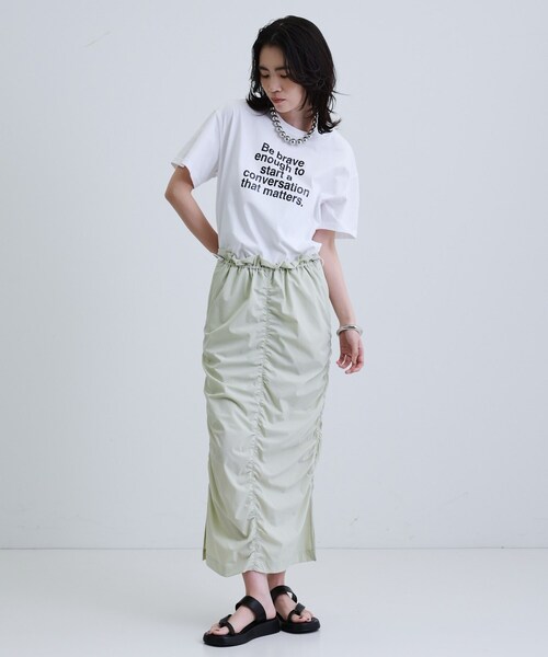 GALLEST(ギャレスト)の「【再入荷】ボックスシルエットロゴTシャツ(Tシャツ/カットソー・レディース・ホワイト/ブラック/ライトグレー/ダークブラウン・38)」の5枚目の写真