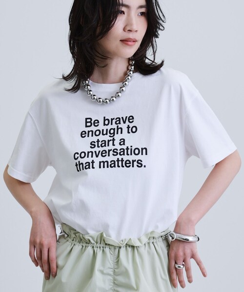 GALLEST(ギャレスト)の「【再入荷】ボックスシルエットロゴTシャツ(Tシャツ/カットソー・レディース・ホワイト/ブラック/ライトグレー/ダークブラウン・38)」の6枚目の写真