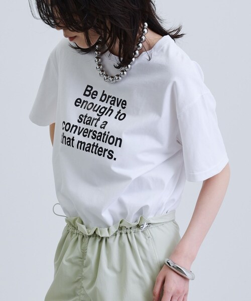 GALLEST(ギャレスト)の「【再入荷】ボックスシルエットロゴTシャツ(Tシャツ/カットソー・レディース・ホワイト/ブラック/ライトグレー/ダークブラウン・38)」の8枚目の写真