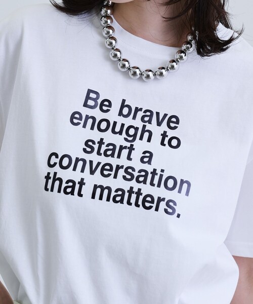 GALLEST(ギャレスト)の「【再入荷】ボックスシルエットロゴTシャツ(Tシャツ/カットソー・レディース・ホワイト/ブラック/ライトグレー/ダークブラウン・38)」の9枚目の写真