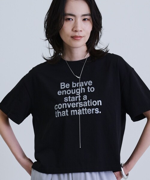 GALLEST(ギャレスト)の「【再入荷】ボックスシルエットロゴTシャツ(Tシャツ/カットソー・レディース・ホワイト/ブラック/ライトグレー/ダークブラウン・38)」の13枚目の写真