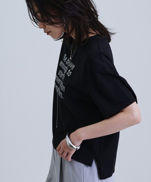 GALLEST(ギャレスト)の「【再入荷】ボックスシルエットロゴTシャツ(Tシャツ/カットソー・レディース・ホワイト/ブラック/ライトグレー/ダークブラウン・38)」の15枚目の写真