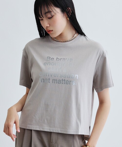 GALLEST(ギャレスト)の「【再入荷】ボックスシルエットロゴTシャツ(Tシャツ/カットソー・レディース・ホワイト/ブラック/ライトグレー/ダークブラウン・38)」の18枚目の写真
