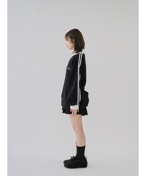 Uenui(ウニュイ)の「【 cunii 】サイドライン ポロ スウェット(スウェット・レディース・ブラック/アイボリー/グレー・FREE)」の6枚目の写真