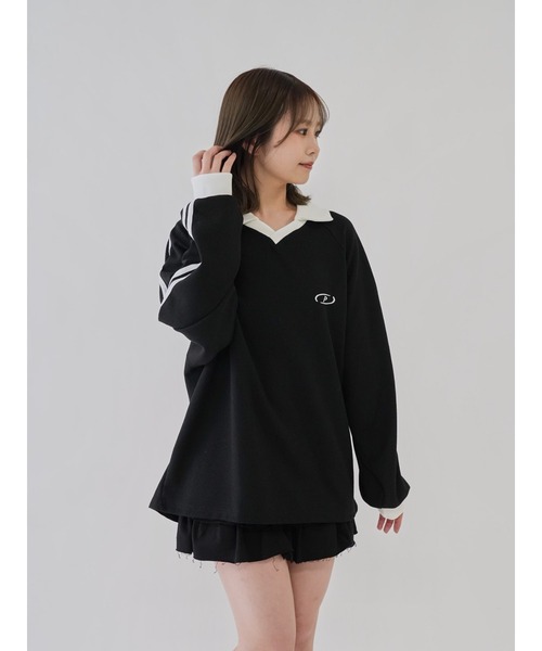 Uenui(ウニュイ)の「【 cunii 】サイドライン ポロ スウェット(スウェット・レディース・ブラック/アイボリー/グレー・FREE)」の22枚目の写真