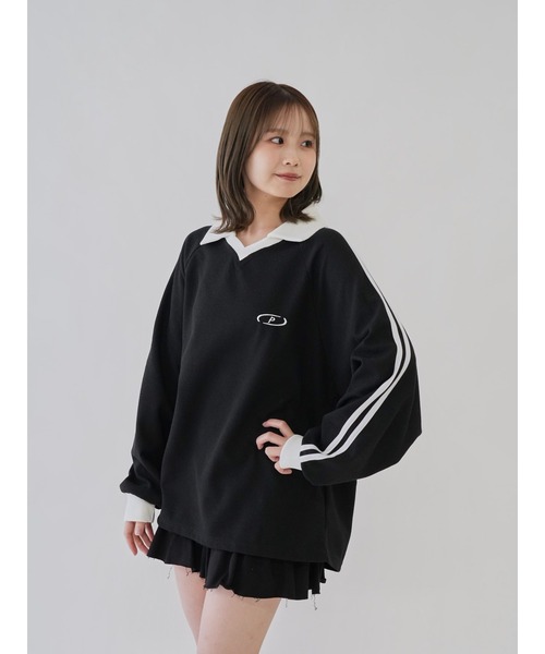Uenui(ウニュイ)の「【 cunii 】サイドライン ポロ スウェット(スウェット・レディース・ブラック/アイボリー/グレー・FREE)」の12枚目の写真