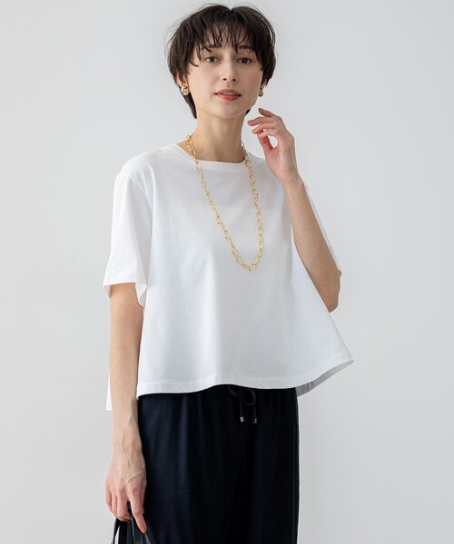 GLOW6月号掲載/洗える】スビンギザコットン クロップド Tシャツ