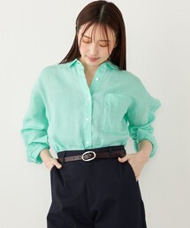 SHIPS Colors:〈洗濯機可能〉ユーロ リネン (EURO Linen) オーバー シャツ◇