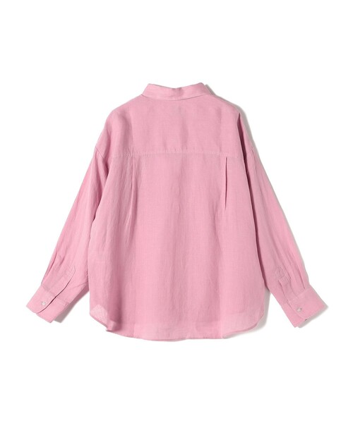 SHIPS リネンオールインワン  ピンク　花柄 SHIPS Colors:〈洗濯機可能〉ユーロ リネン (EURO Linen