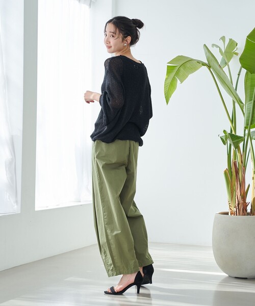 coen(コーエン)の「テープヤーンメッシュプルオーバー(ニット/セーター・レディース・イエロー/オフホワイト/ブラック・FREE)」の10枚目の写真