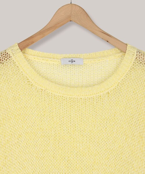 coen(コーエン)の「テープヤーンメッシュプルオーバー(ニット/セーター・レディース・イエロー/オフホワイト/ブラック・FREE)」の22枚目の写真