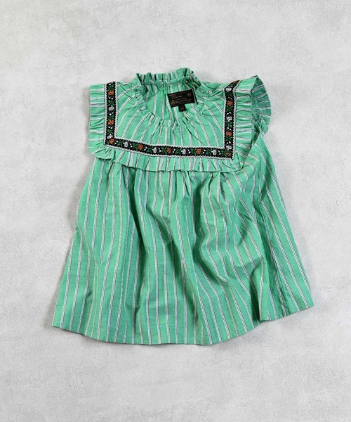 MARKEY'S（マーキーズ）の「先染めフリルトリミングチュニック【セットアップ可能】（セットアップ・キッズ・マルチ/グリーン・100/110/120/130/140/150）」の14枚目の写真