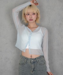 BARELY BLUE（ベアリーブルー）の「【 BARELY BLUE / ベアリーブルー 】 カップ付き クールタッチ クロップド キャミソール（キャミソール）」