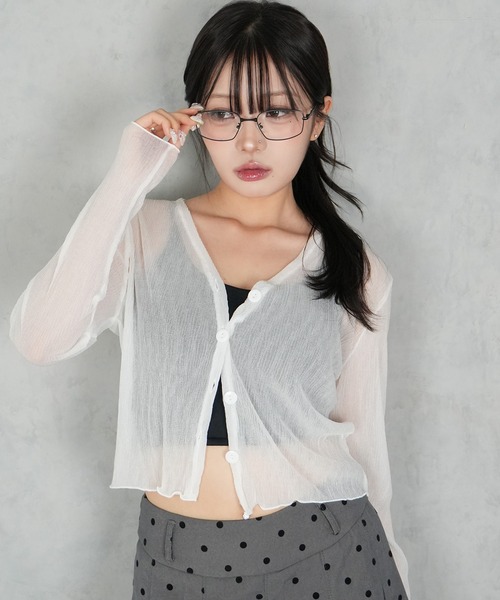 BARELY BLUE(ベアリーブルー)の「【 BARELY BLUE / ベアリーブルー 】 カップ付き クールタッチ クロップド キャミソール(キャミソール・レディース・ホワイト/アイボリー/ブラック/カーキ・FREE)」の14枚目の写真