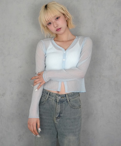 BARELY BLUE(ベアリーブルー)の「【 BARELY BLUE / ベアリーブルー 】 カップ付き クールタッチ クロップド キャミソール(キャミソール・レディース・ホワイト/アイボリー/ブラック/カーキ・FREE)」の9枚目の写真