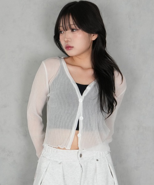 BARELY BLUE(ベアリーブルー)の「【 BARELY BLUE / ベアリーブルー 】 カップ付き クールタッチ クロップド キャミソール(キャミソール・レディース・ホワイト/アイボリー/ブラック/カーキ・FREE)」の15枚目の写真