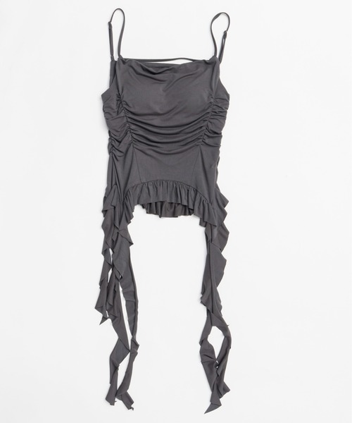 メゾンスペシャル ワッフルシャーリングキャミソール Ruffle Shirring Camisole/ラッフルシャーリングキャミソール