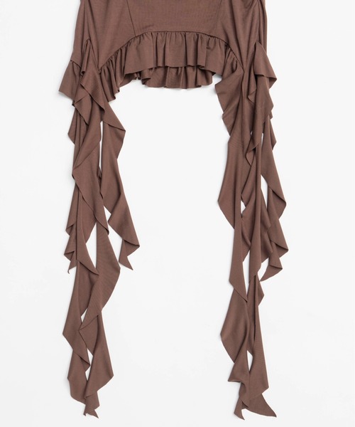 メゾンスペシャル　ワッフルシャーリングキャミソール Ruffle Shirring Camisole/ラッフルシャーリングキャミソール